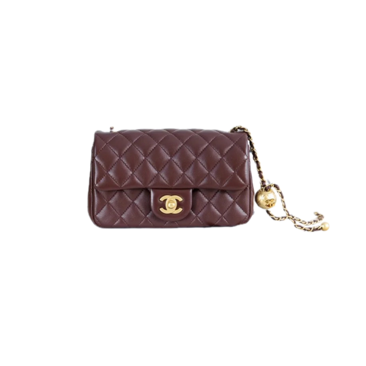 CHANEL FLAP BAG WITH GOLD BALL